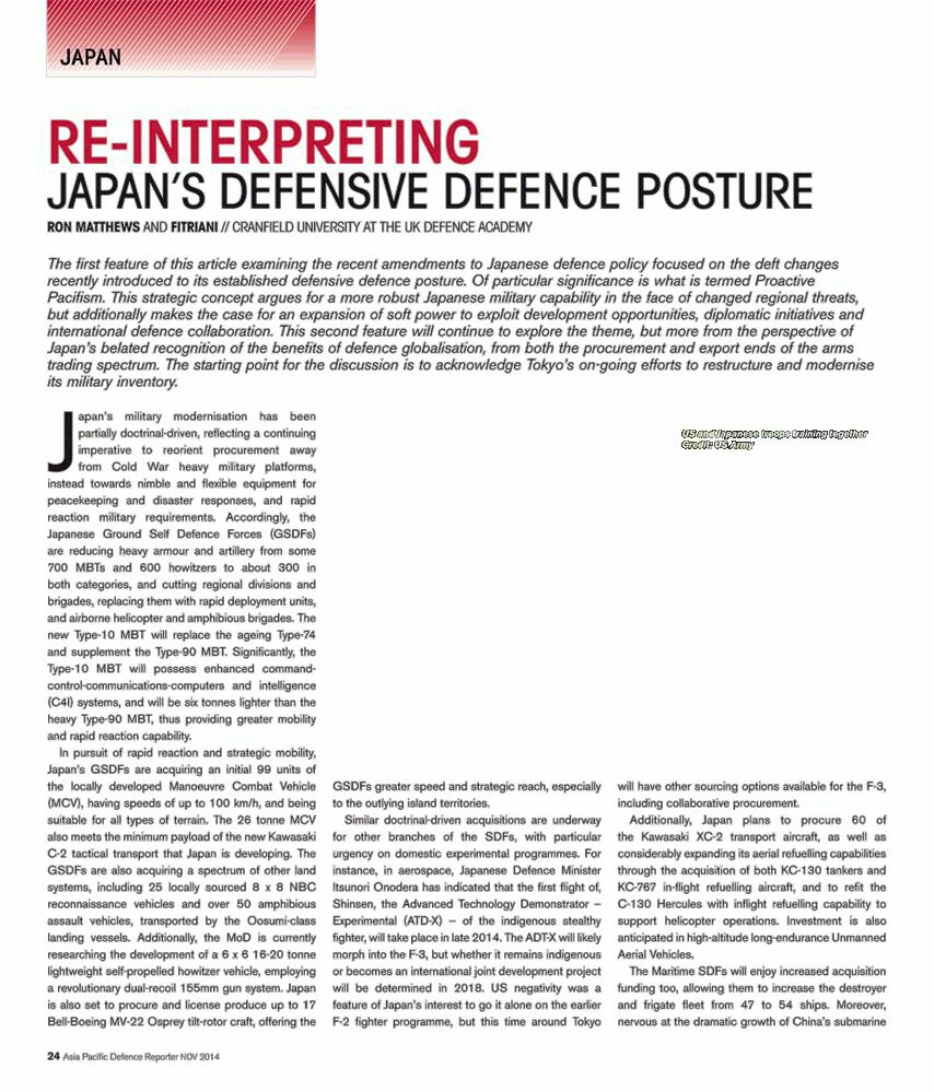 Re-interpreting Japan's Defensive Defence Posture 1