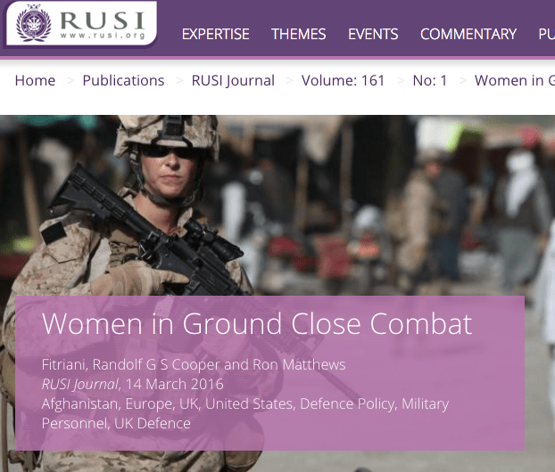 RUSI women in close combat